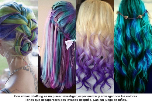 Hair chalking, o cómo jugar con mechas de colores