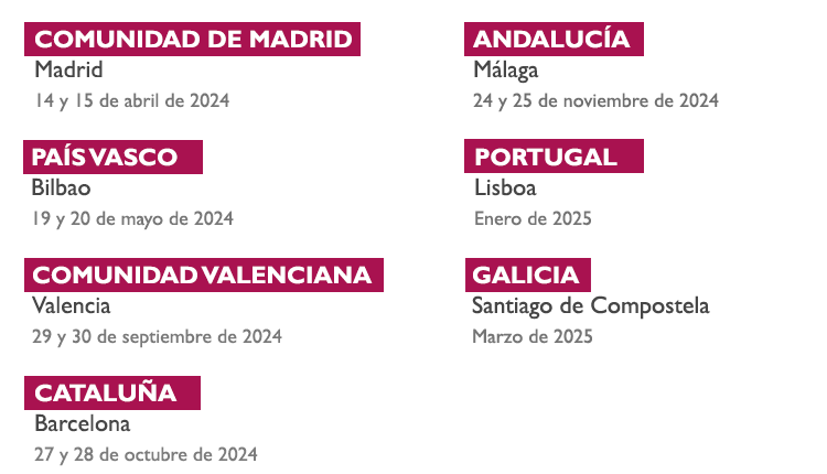 Próximas convocatorias