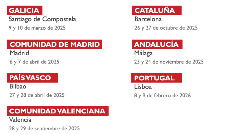 Próximas convocatorias