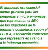 impuesto sobre la industria de los cosméticos