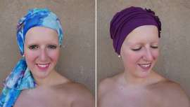 La firma presenta cuatro modelos diferentes de turbantes en colores lisos, estampados, con pliegues o decoración efecto flor que cubren las necesidades y gustos de cada cliente