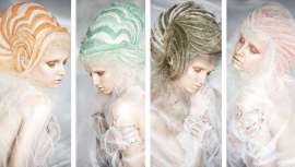 Mon crea unas formas craneales prominentes de fuertes colores que causan un verdadero impacto