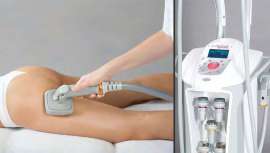 Coordena a tecnologia da energia combinando a massagem fotoneumática, ultrassons e a radiofrequência bipolar