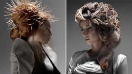 Volúmenes y texturas confluyen en Elements, colección creativa de Mayte Garrote, figura del panorama actual de la peluquería española que con sus creaciones y sello de autor traspasa fronteras