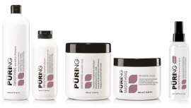 La gama es ideal también para pelo debilitado y deshidratado tanto liso como rizado. Puring Smoothing elimina el encrespamiento, controla el volumen y el exceso de humedad