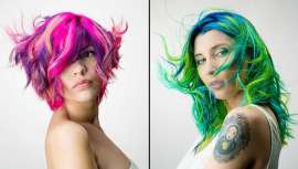 La firma presenta esta colección dual que rehúye las melenas de color fantasía con una única tonalidad. Los juegos cromáticos protagonizan Neonhair, la nueva colección de Carol Bruguera