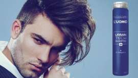 Para lavar el cabello masculino y proporcionarle la máxima nutrición y fortaleza, Shampoo Urban Tech, línea Uomo, de Alcántara Cosmética, también para barba