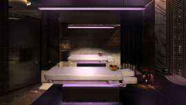 Está dotada de un alto nivel de confort y un efecto de suspensión con luz de color que crea una estimulante atmósfera en toda la sala de tratamientos