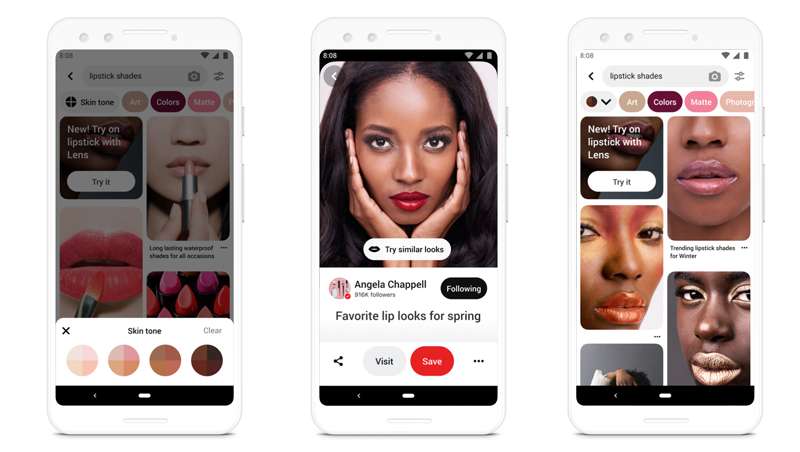 Pinterest, nueva herramienta de realidad aumentada para probar maquillaje