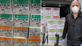 La Cooperativa Peluqueria & Estética de la Comunidad Valenciana ha enviado, para el ayuntamiento de Paterna, un palet con cajas de guantes de vinilo en la crisis del coronavirus