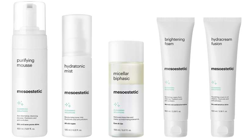 Ms all de la higiene facial, cleansing solutions de mesoestetic