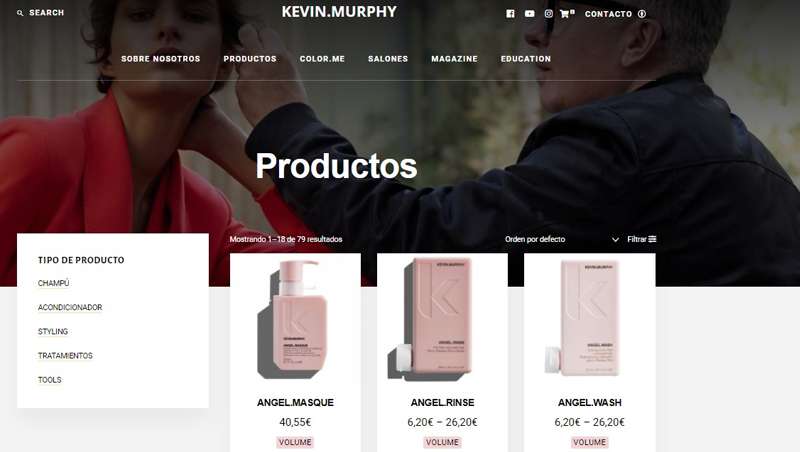 Kevin.Murphy lanza su nuevo e-commerce, para profesionales y clientes