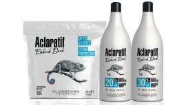 Tecnología Plex, 3 en 1. Novedad mundial de Alcántara Cosmética. Aclaratif Radical Blond, decoloración en polvo que aclara hasta 9 tonos con total protección para rubios únicos y extremos 