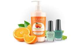 Dos tonos green para tus manicuras y lujo a la naranja y citronella para el cuidado de la piel de manos, pies y uñas. ¡Irresistible! 