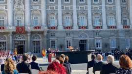 Val Díez, directora general de Stanpa, Asociación Nacional de Perfumería y Cosmética, asiste como invitada por la presidencia del Gobierno al Acto de homenaje a las víctimas del coronavirus