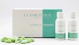 La Fórmula Drenox de Luxmetique en formato bebible ofrece una acción drenante intensiva, favoreciendo la pérdida de volumen, disminuyendo la sensación de piernas cansadas y activando la detoxificación diurética del organismo