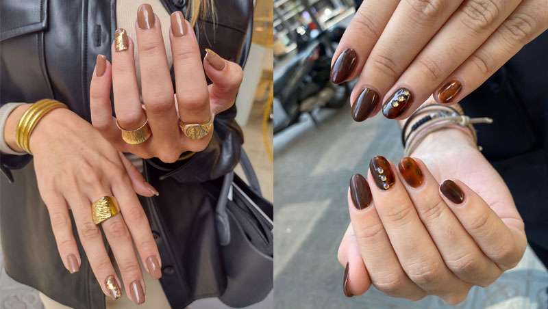 Apúntate a la tendencia en manicura más navideña: ¡el pan de oro!