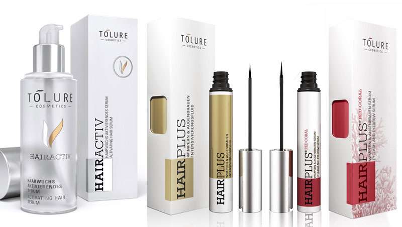 Contra la caída capilar, de cejas y también pestañas, Hairactiv & Hairplus de Tolure Cosmetics