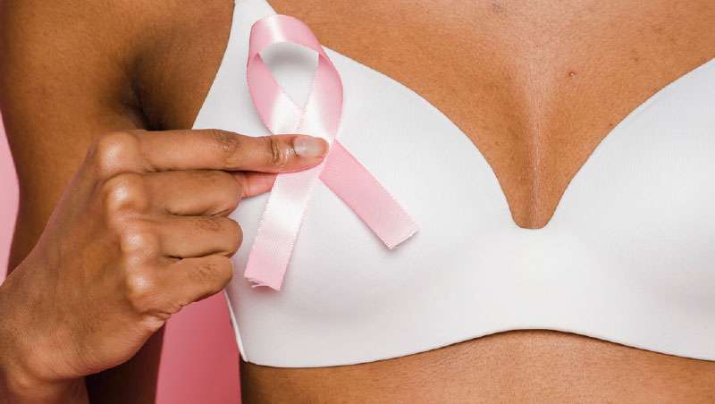 lazo rosa chica cancer de mama sujetador blanco