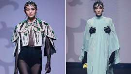 El peluquero malagueño Rafael Bueno ha sido el encargado de crear los looks para el desfile de 3LeMorte, la colección con la que el diseñador Álvaro Calafat ha debutado en la Semana de la Moda de Madrid