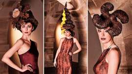 En la II Edición del Festival del Chocolate BaskeTxok, la estilista Yolanda Aberasturi dirige y confecciona un desfile con una minicolección de tres peinados bañados en chocolate. ¡Pura delicatessen!