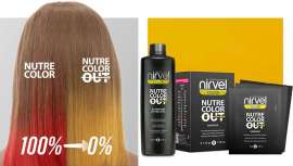 Con Nutre Color Out se eliminan las tonalidades de Nutre Color y volver a recolorear con una nueva tonalidad. Un lanzamiento de Nirvel Professional 
