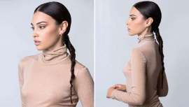 Este año, no se llevan los peinados de fiesta ni recargados ni explosivos. Elegancia y sencillez en forma de trenza de dos cabos completan la apuesta de Yolanda Aberasturi para esta Navidad
