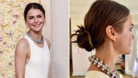 Keri Russell lució un moño bajo despeinado y elegante para los Globos de Oro 2024, diseñado por Brian Magallones con Oribe
