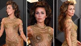 La cantante acudió a la 66 edición de los Premios Grammy con un peinado al estilo de los 80, haciendo un homenaje a grandes divas de la música como Tina Turner o Dolly Parton