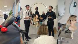 Ambos protagonizan una espectacular clase magistral de peluquería 