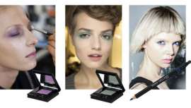 Azules y lilas para los ojos, tonos naranja para el labio, blush rosas... Os contamos las tendencias de maquillaje de Maria Galland para esta primavera-verano