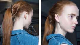 Eugene Souleiman, director creativo global de Wella Professionals, creando el styling de Joseph para P-V 15