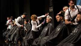 El pasado 14 de febrero a las 17 horas, Barberos 3.0 organizó un show, a cargo de 18 de sus socios, sobre la pasarela de la feria Expobelleza 2015