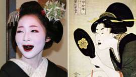 Aunque nos resulte extraño, lucir dientes negros era sinónimo de belleza y poder hasta la Era Meiji, en el antiguo Japón. A partir del siglo XX, desapareció progresivamente esta práctica reservada a la nobleza