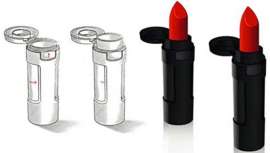 Este novedoso lápiz labial, hecho de una sola pieza, permite a las mujeres pintarse mientras realizan otra actividad, además de reducir costes de producción