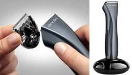 La marca lanza este modelo de máquina de corte, con batería de litio, que permite una autonomía de dos horas de trabajo. Esta herramienta posee cuchillas extrafinas especiales que hacen posible todo tipo de peinados