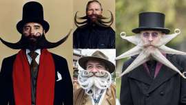 Más de 350 hombres de 20 países compitieron en 18 categorías, para premiar a las barbas y bigotes con diversas formas y longitudes