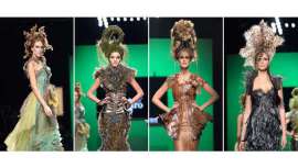 La estilista sorprendió en la Pasarela Fígaro, durante el Salon Look,  con su puesta en escena y su colección HIVE, inspirada en la naturaleza 