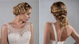 La firma apuesta por el recogido romántico, el moño bailarina y la trenza, combinados con detalles de pedrería, además de semirrecogidos donde las ondas son las protagonistas