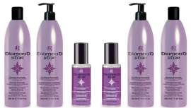 Esta línea está compuesta por champú, acondicionador y fluido, protege contra la deshidratación y sequedad provocadas por el proceso oxidante y por la agresión de agentes externos