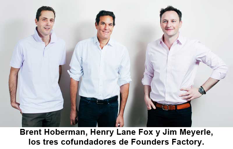 Brent Hoberman, Henry Lane Fox y Jim Meyerle, cofundadores de Founders Factory